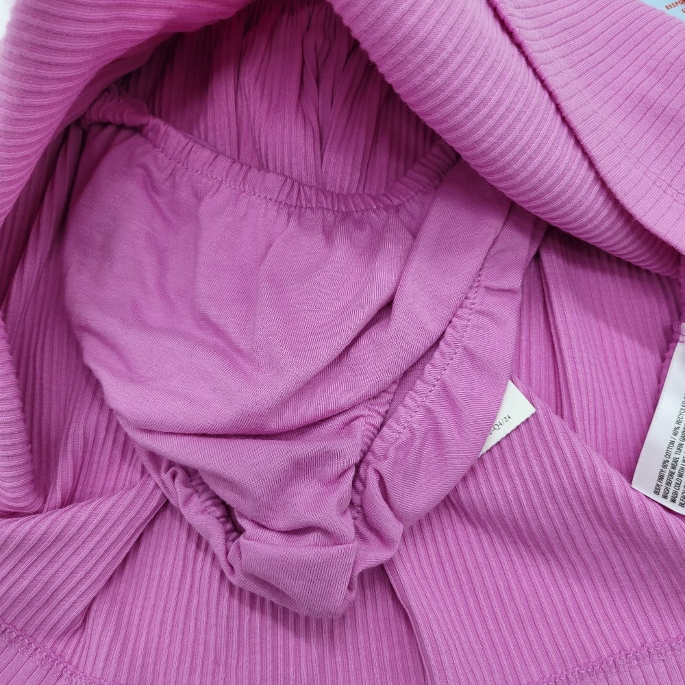 Cat & Jack Dress Lilac Short Sleeve Rib Knit Stretch Pink Purple Size 18mo NEW - Picture 6 of 11